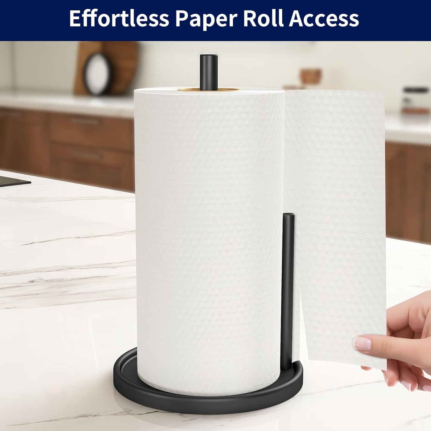 Paper Towel Holder Countertop, Black Kitchen Paper Towels Holder