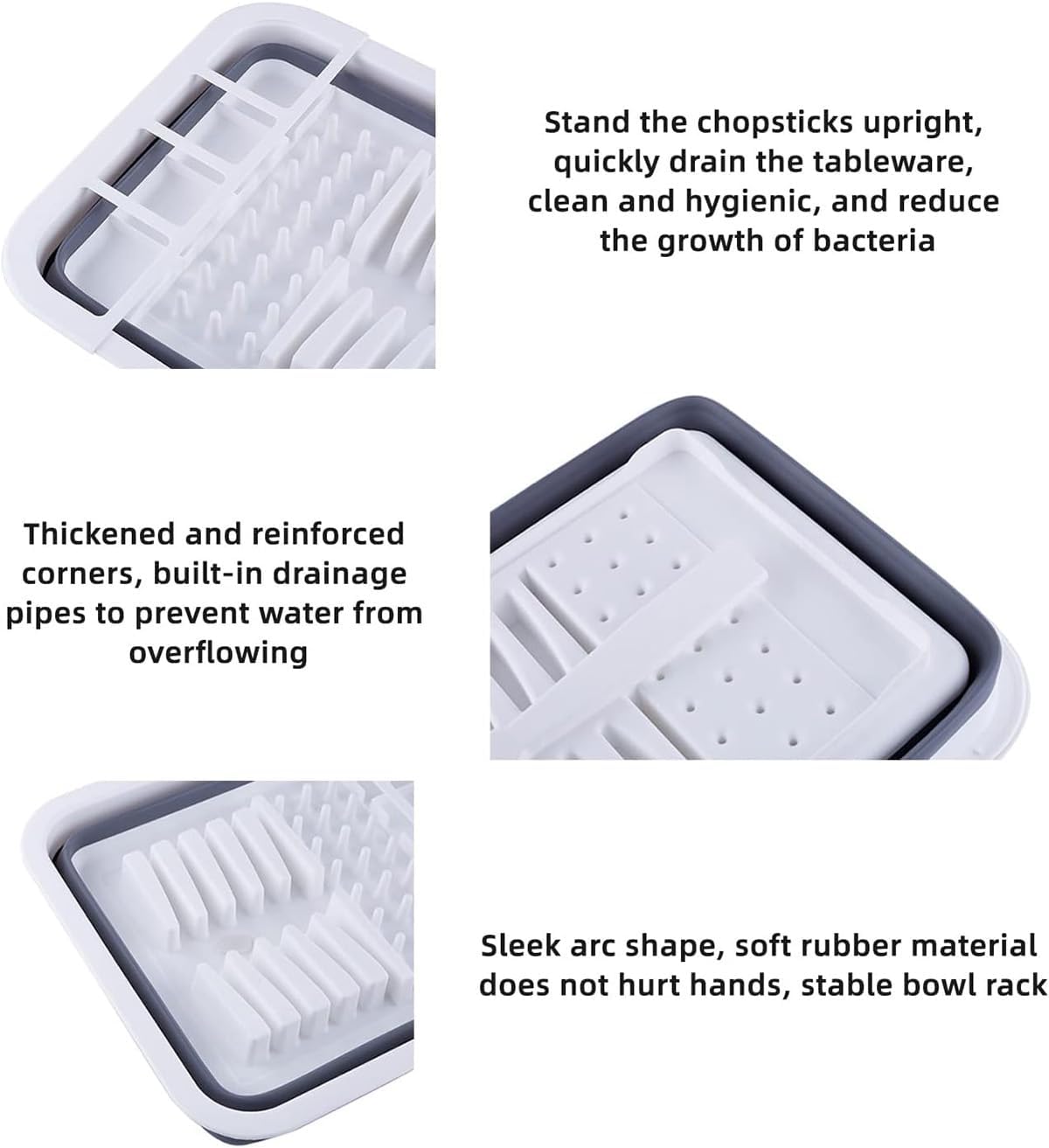 Collapsible Dish Drying Rack for RV Kitchen, Foldable Drainer Organizer for Kitchen Countertop