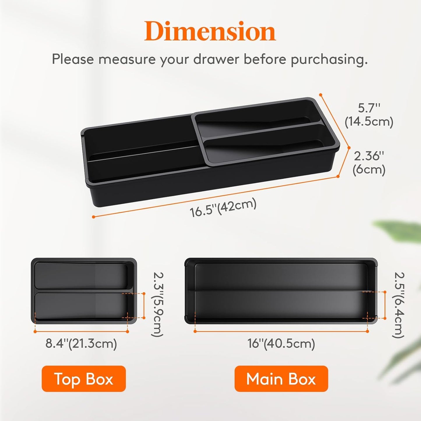 Compact Silverware Organizer for Kitchen Drawer, Narrow Flatware Tray Holder