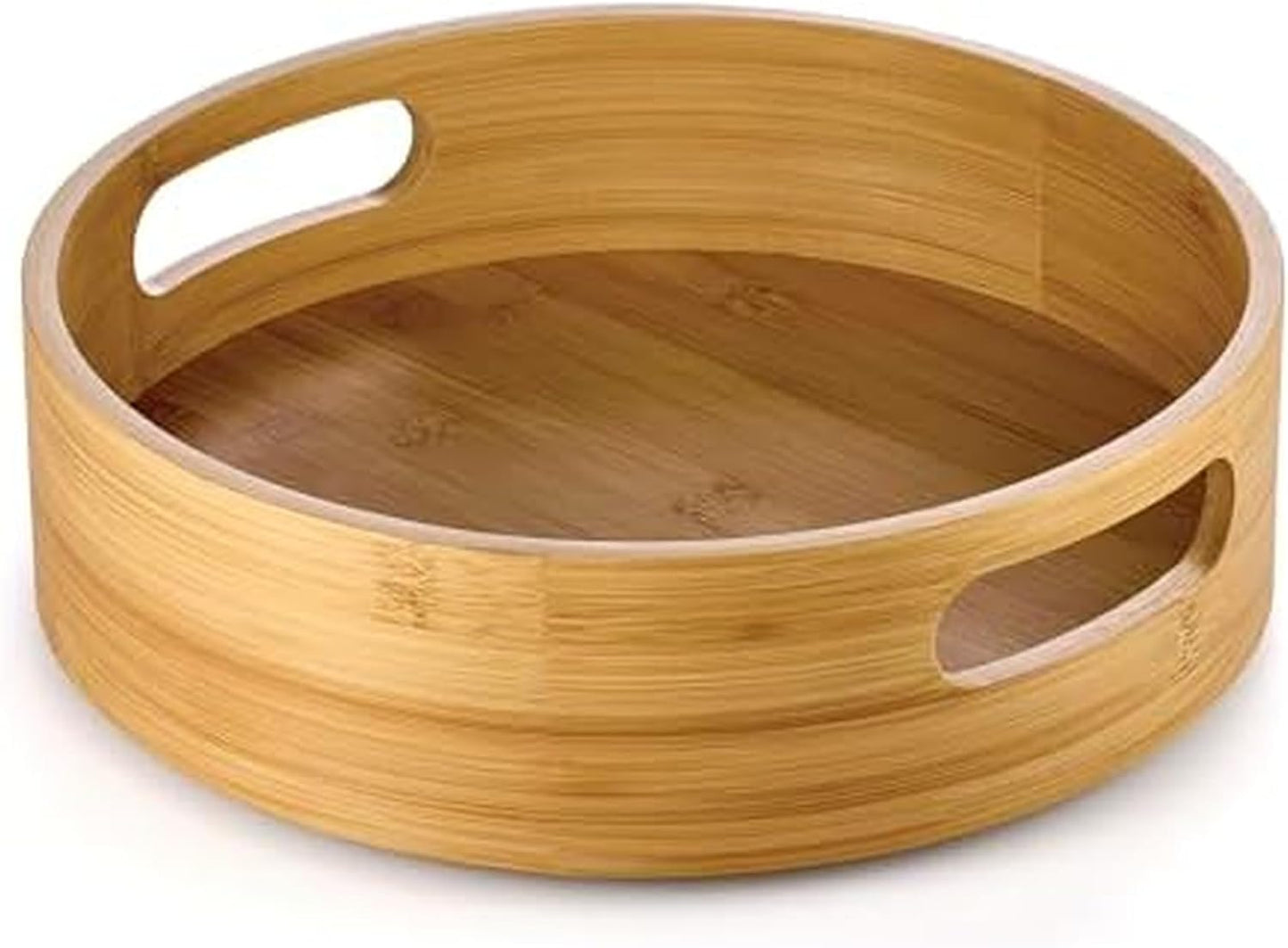 Bamboo High Wall Turntable, Revolving Lazy Susan, Spice Organizer