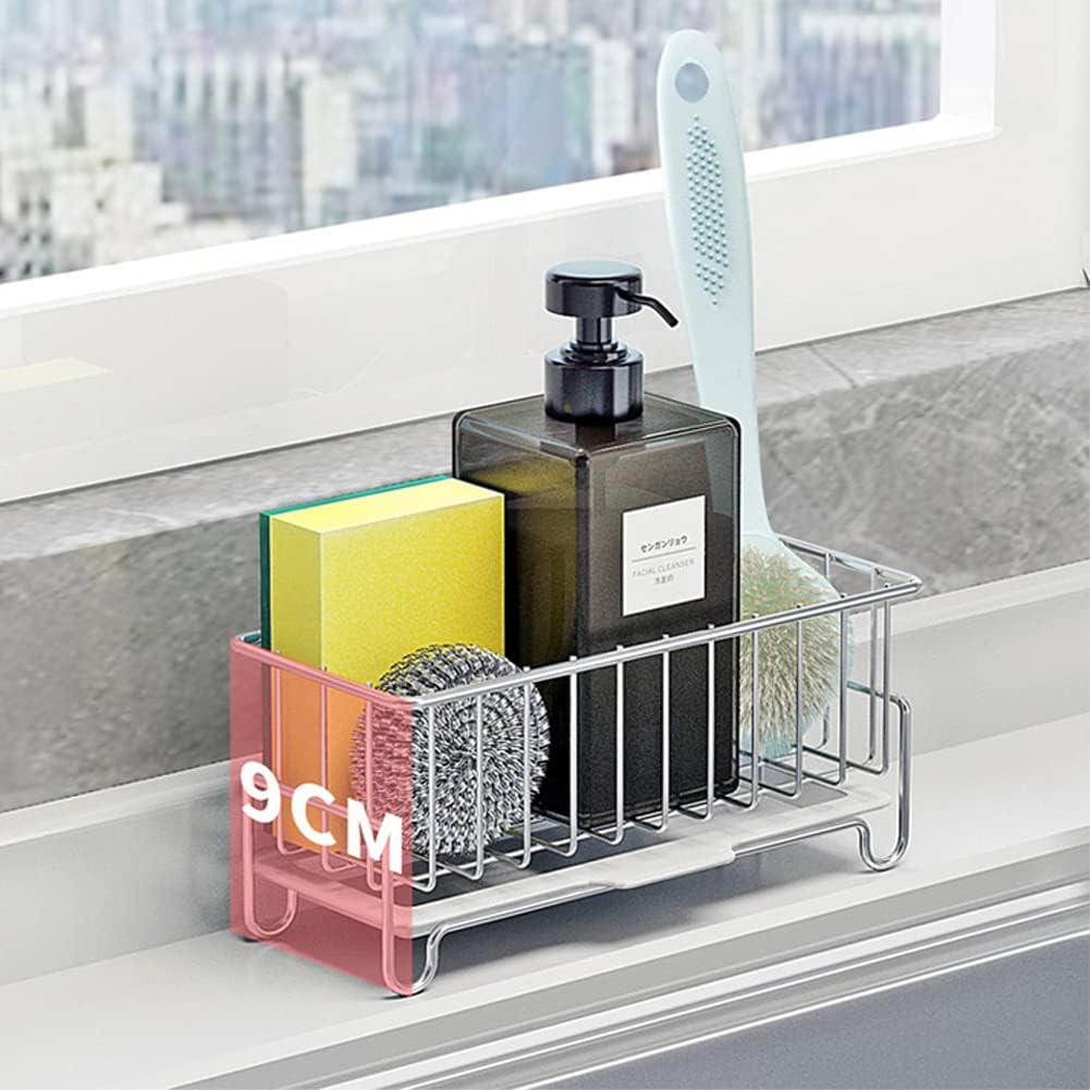 Kitchen Countertop Sponge Holder, SUS 304 Stainless Steel Dish SoapOrganizer