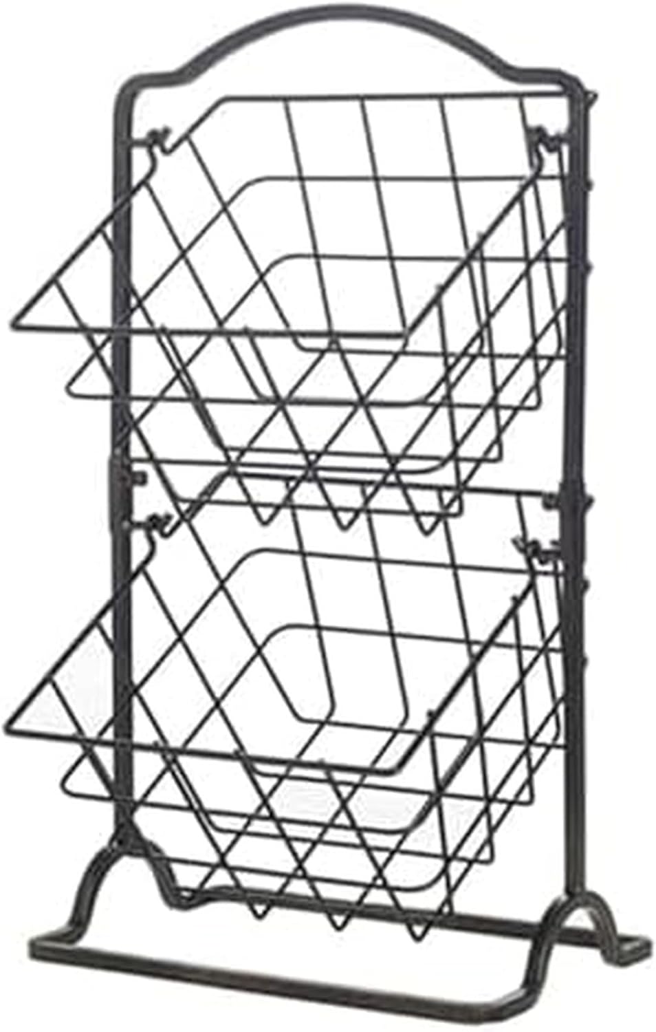 General Store 2-Tier Metal Countertop Fruit Storage Basket, Antique Black