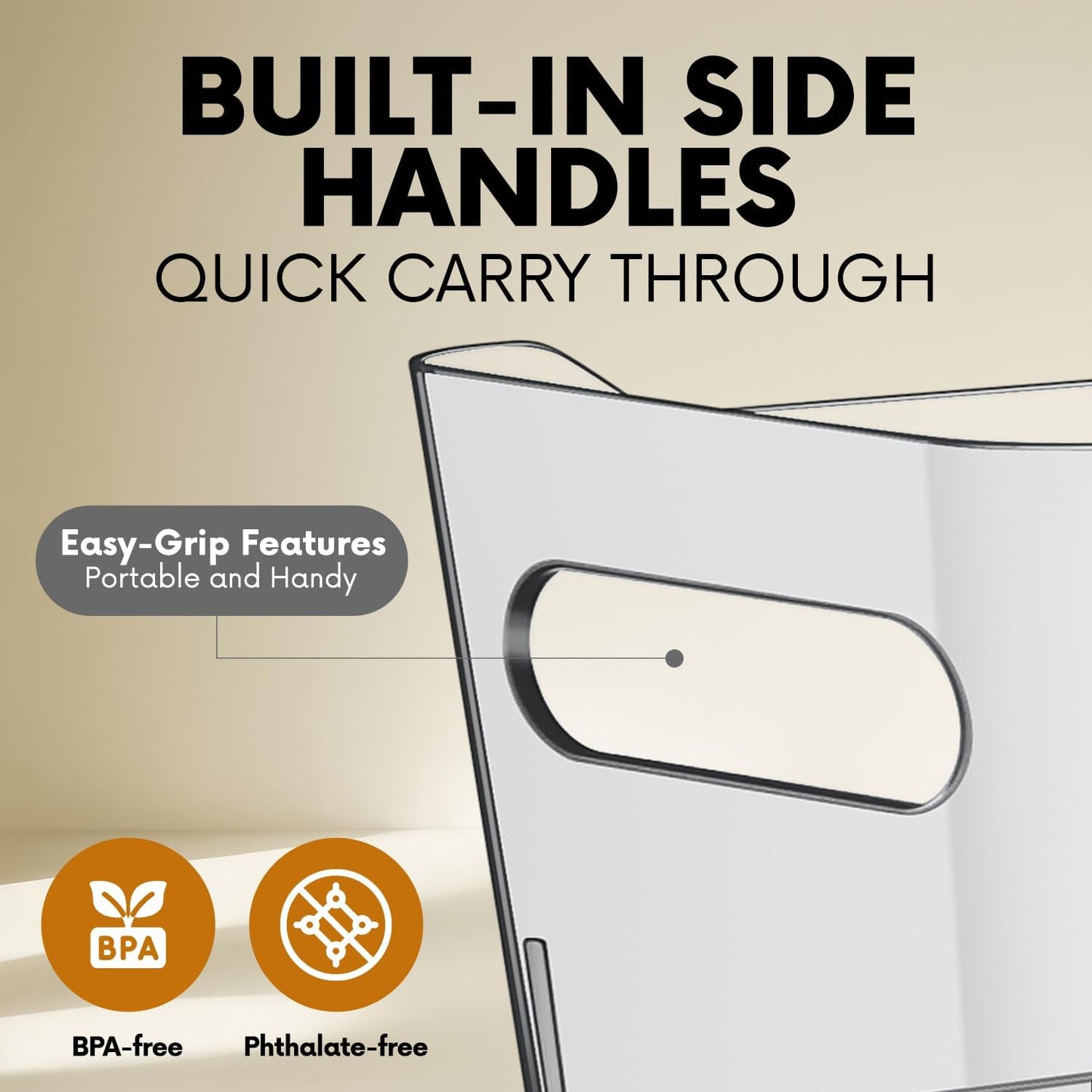 Clear Plastic Storage Bins for Kitchen Organization or Pantry Organizers and Storage