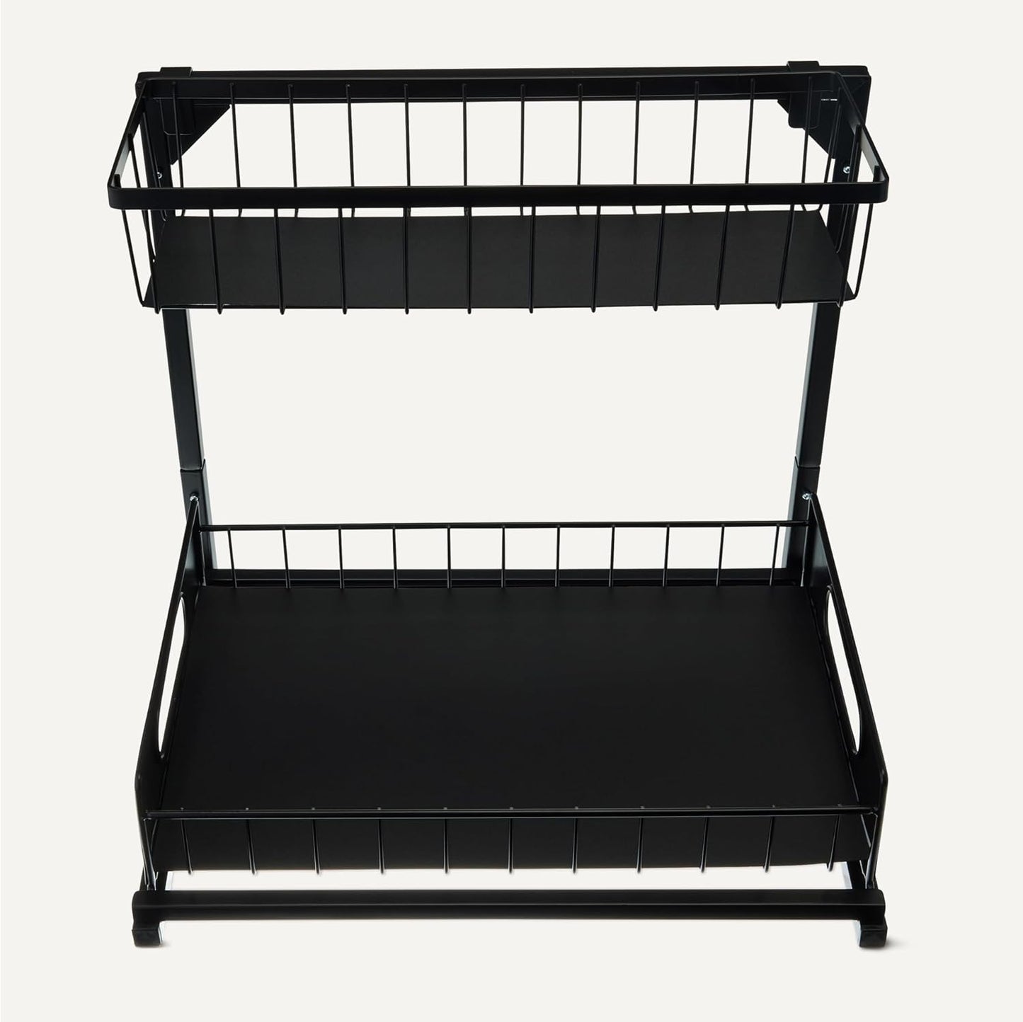 L-Shape Under Sink Storage Pull Out Cabinet Organizer, Black