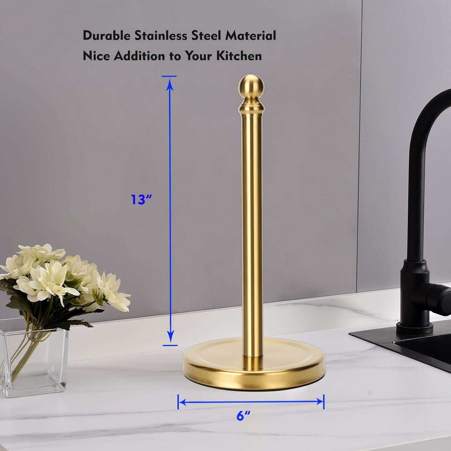 Paper Towel Holder Stand, Gold Paper Towel Holder Countertop