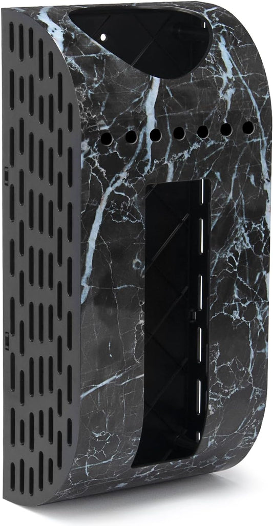 Plastic Bag Holder Black Marble-Look Wall Mount Grocery Bag Holder for Plastic Bags