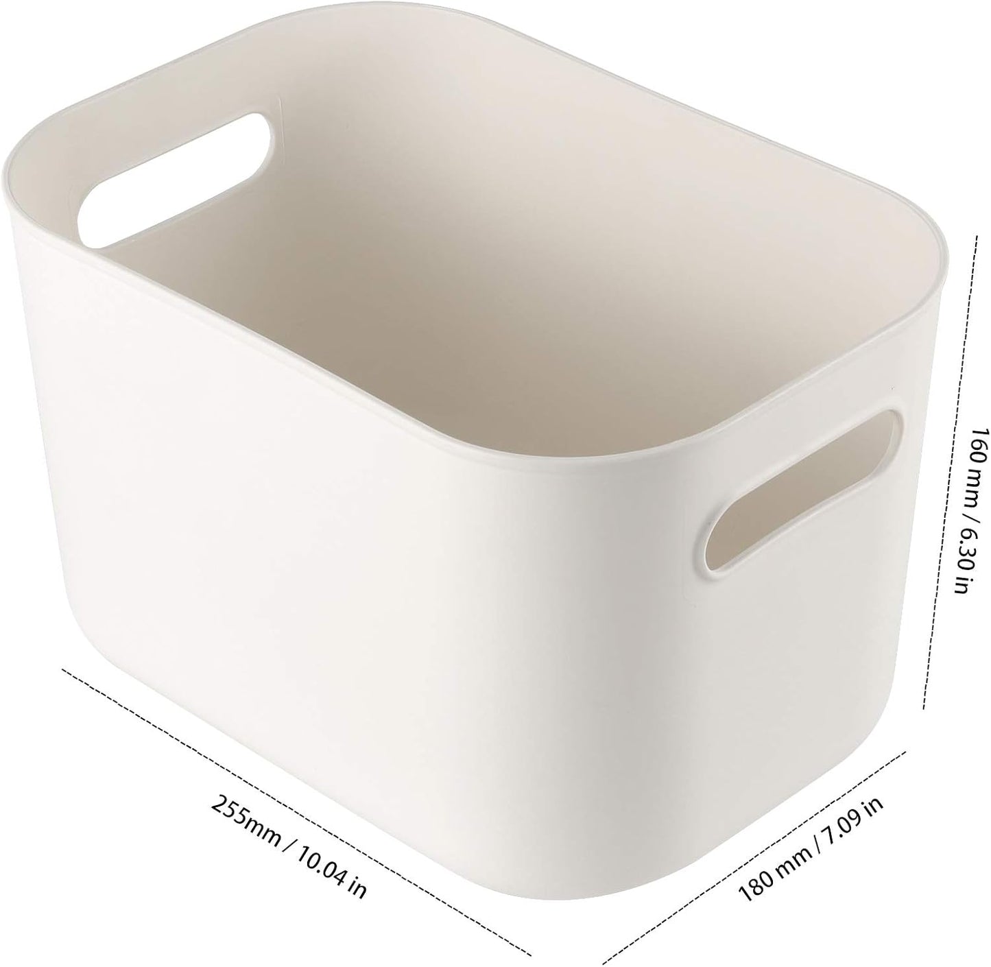 10 x 7 x 6 Inch 6 Pack Plastic Storage Bins with Handles, Pantry Organizer Bins