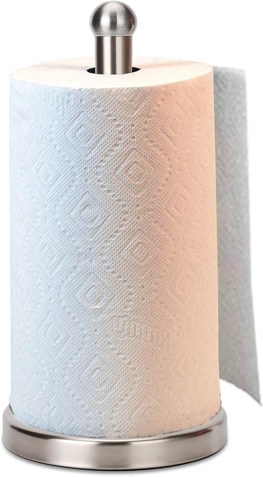 Paper Towel Holder Stand with Sturdy Base Fits Standard and Jumbo Sized Paper Towel