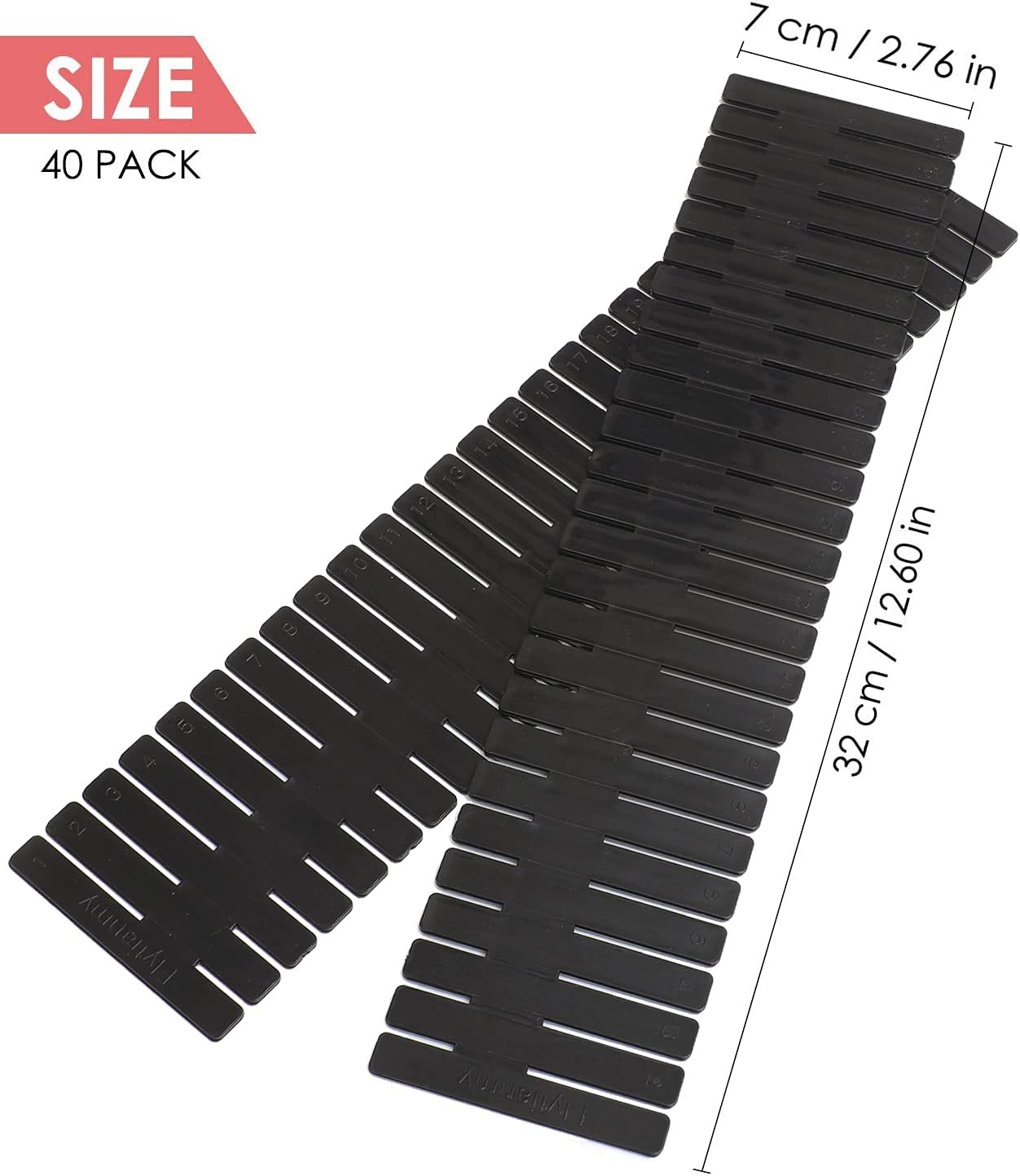 40Pcs Drawer Dividers, Adjustable Drawer Organizer for Socks, Underwear, Makeup