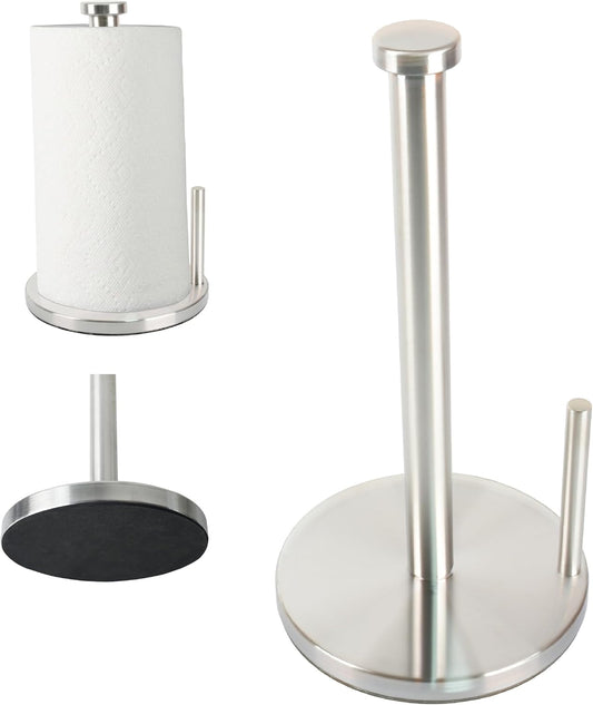 Paper Towel Holder with Side Rod, Stainless Steel