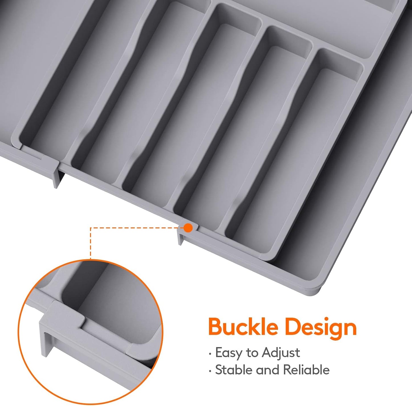 Silverware Drawer Organizer, Expandable Utensil Tray for Kitchen