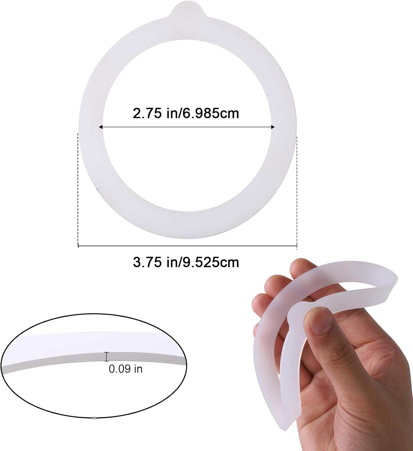 7 Pack Rubber Seals for Glass Jars, Airtight Silicone Jar Gaskets