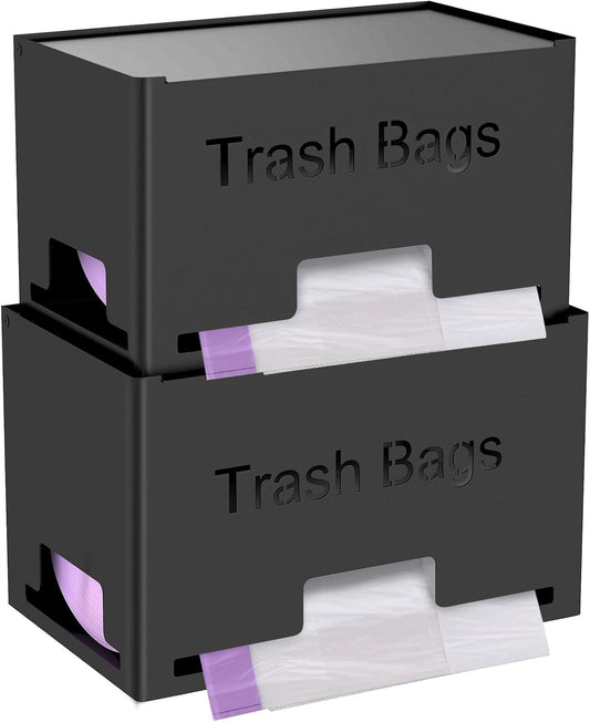 2-Pack Trash Bag Holder Dispenser, Stackable Garbage Bag Dispenser