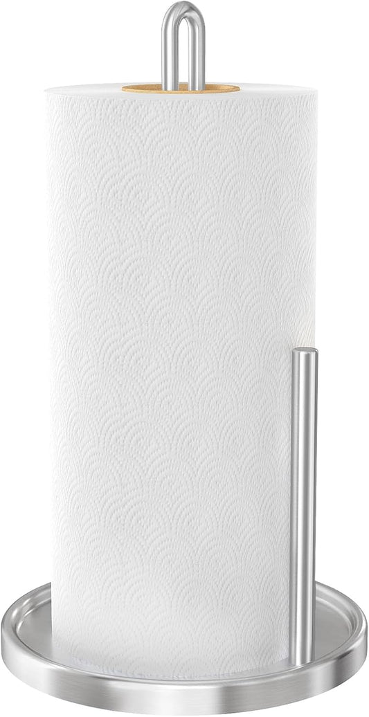 Paper Towel Holder Countertop, Freestanding Paper Towel Roll Holder with Weighted Base