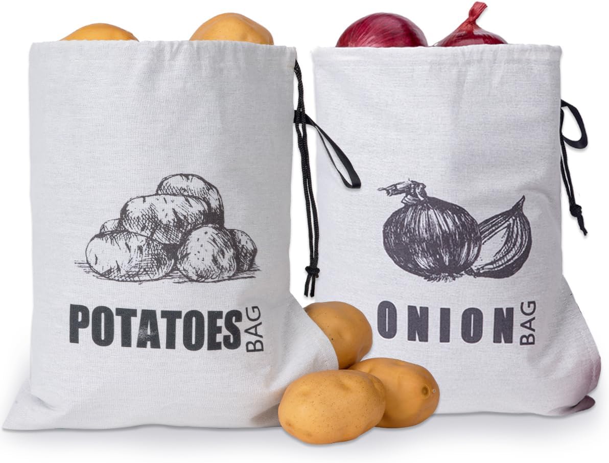 Potato Onion Storage Bag, Fabric Onion and Potatoes Storage Bag