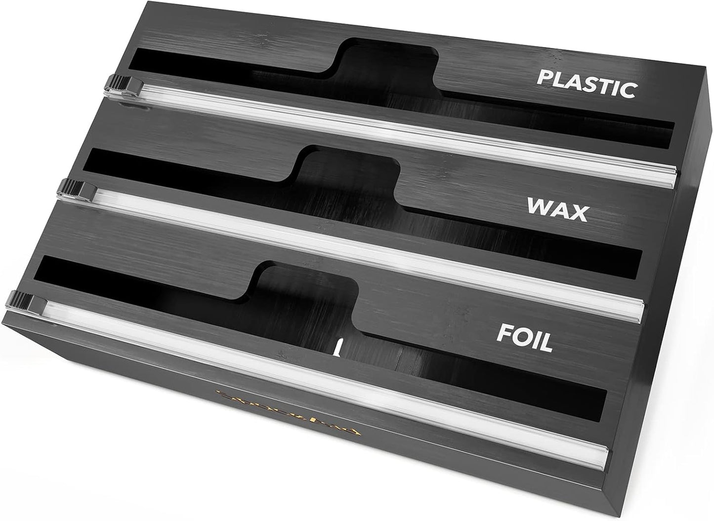 WrapNeat 3 in 1 Wrap Organizer with Cutter and Labels, Plastic Wrap
