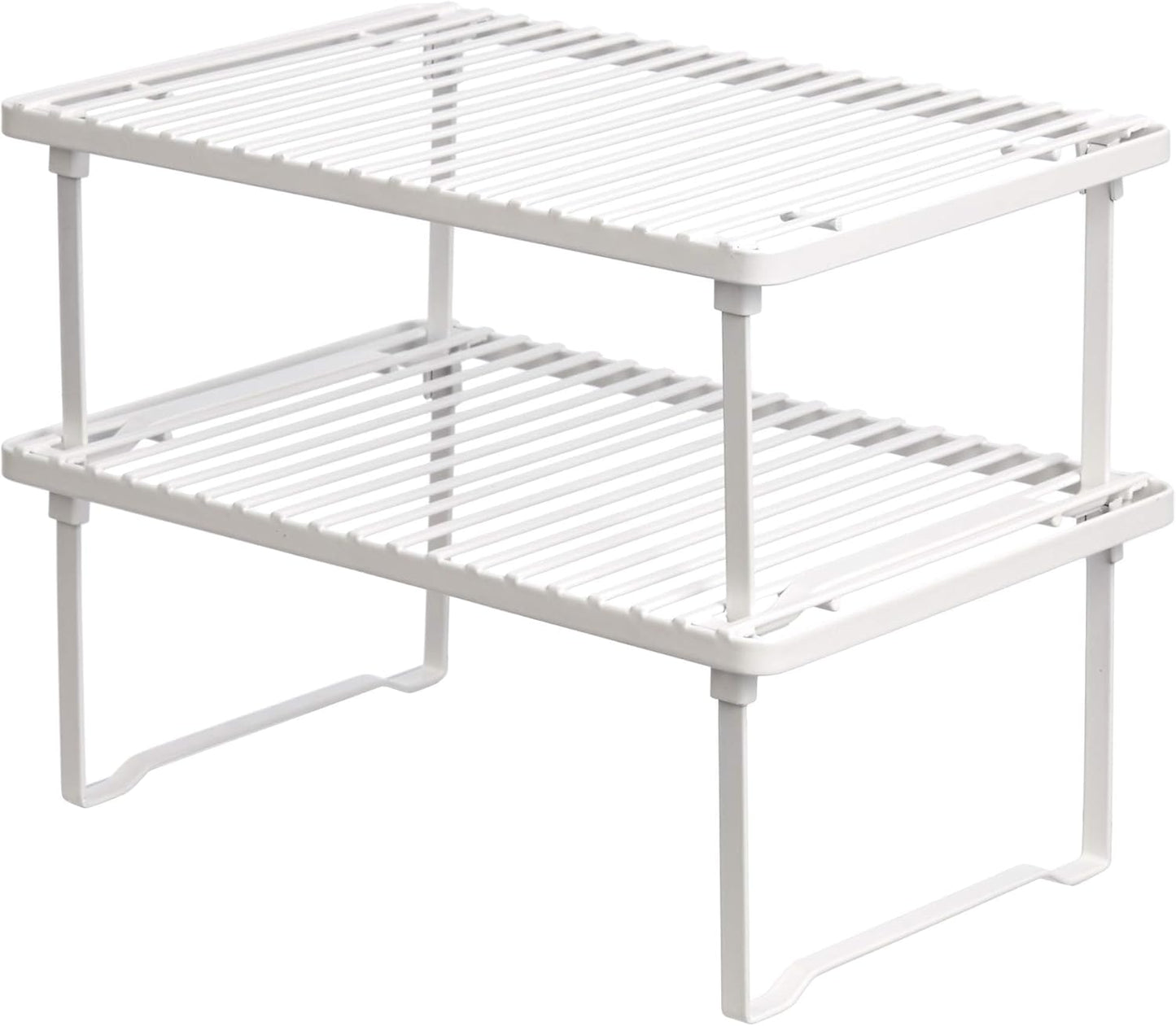 Space-Saving Stackable Metal Kitchen Cabinet Organizer Shelves for Dishes, Pantry Organization