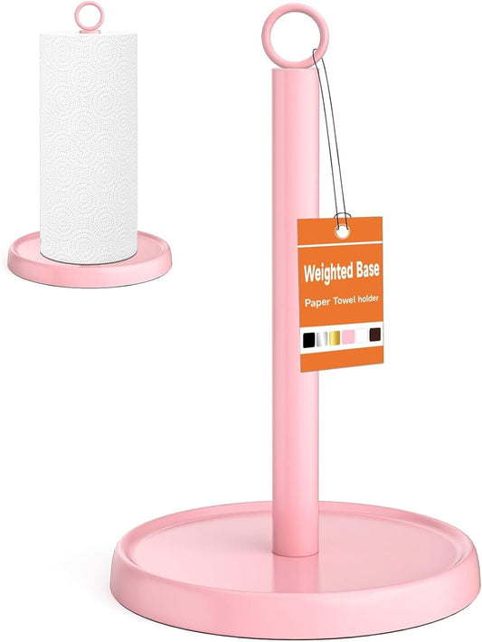 Pink Paper Towel Holder Countertop, Pink Kitchen Accessories Decor, Stainless Steel