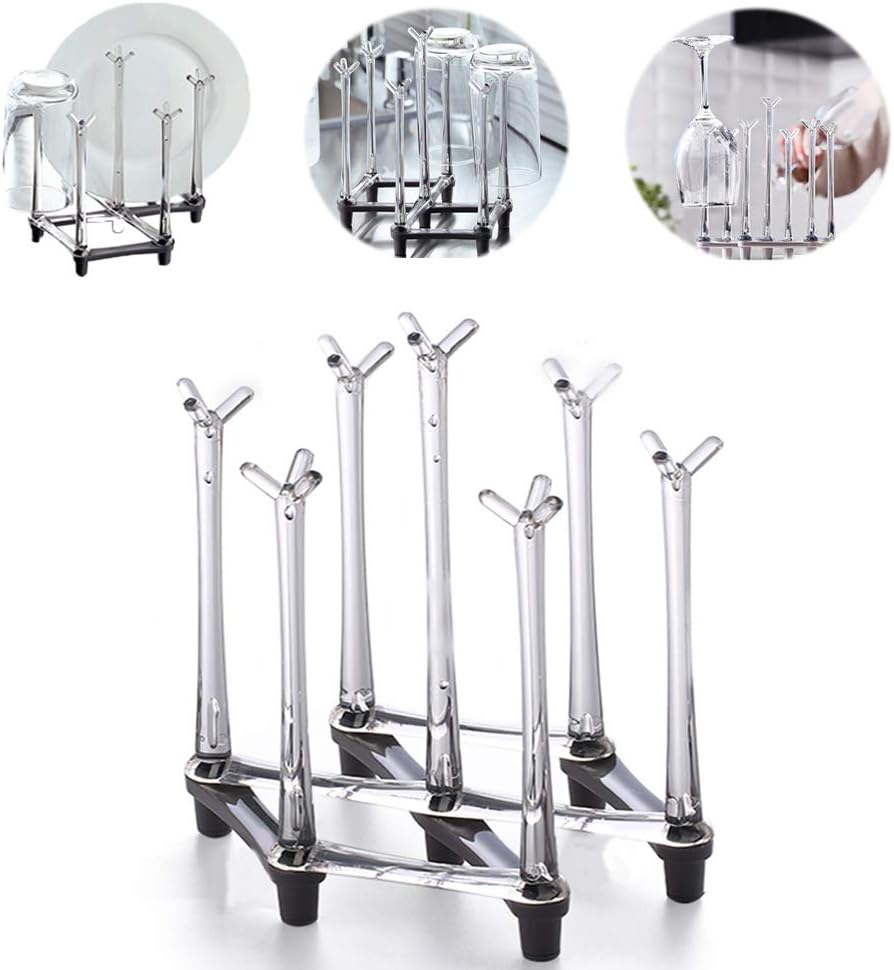 Retractable Cup Drying Rack, Drinking Glass and Sports Bottle Drainer Stand
