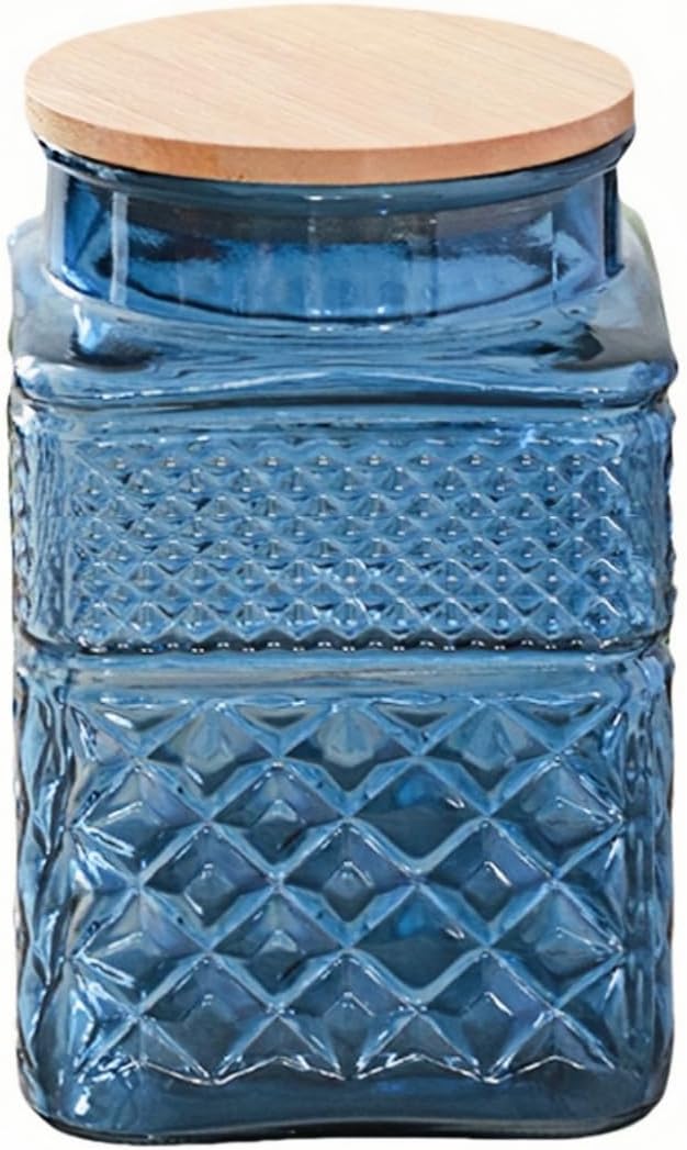 Square Glass Canister, 61oz Candy Jar with Lid, Glass Food Storage Containers for Ground Coffee