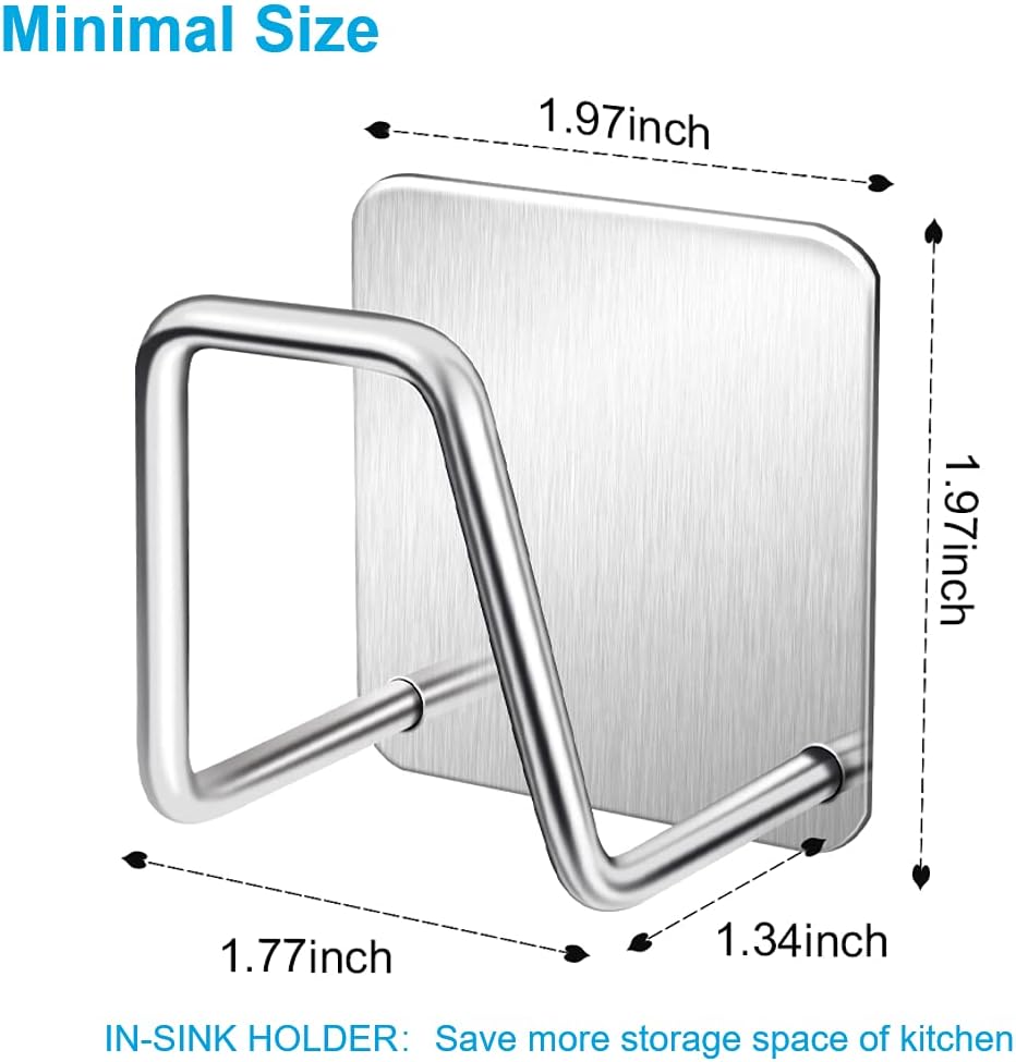 2Pcs Sponge Holders for Kitchen Sink, Strong Adhesive Small Sponge Holder