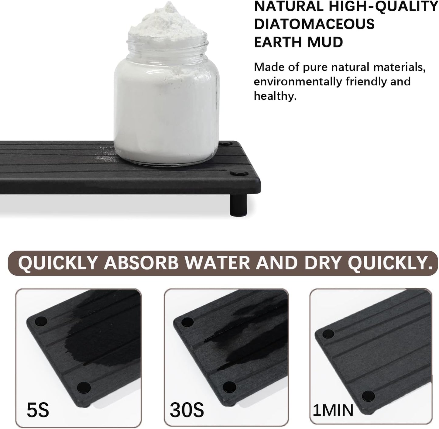 Quick Dry Sink Caddy Kitchen Sink Organizer, Water Absorbing Stone Tray for Sink