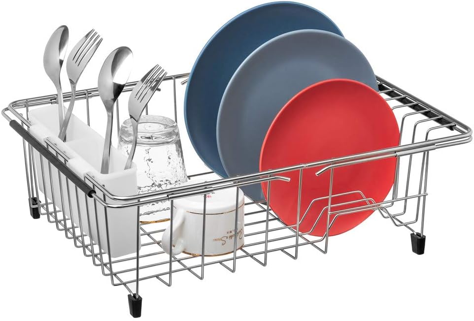 Large Expandable Dish Drying Rack Sink Dish Rack in Sink or On Counter