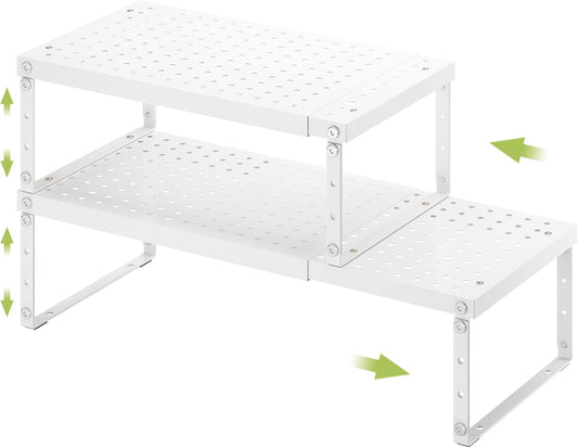 Expandable Cabinet Organizer Shelf With Adjustable Height