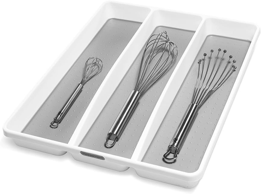 3 Compartment Utensil Tray, Multi Purpose Storage Organizer