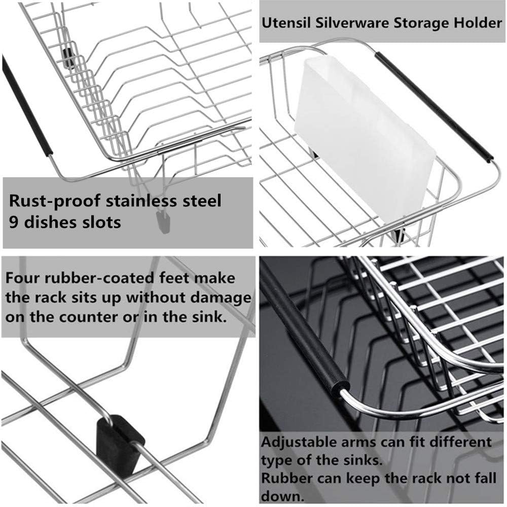 Large Expandable Dish Drying Rack Sink Dish Rack in Sink or On Counter