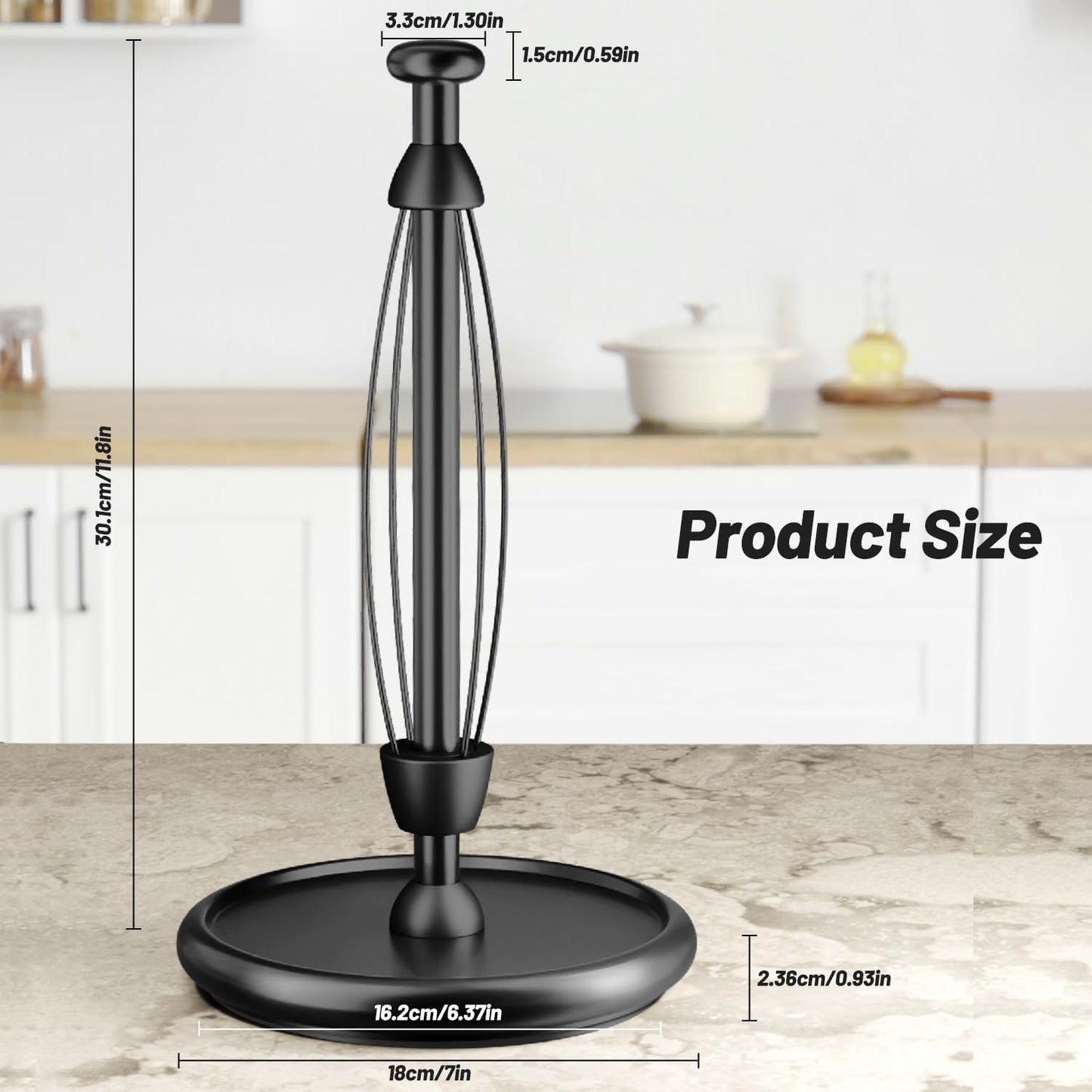 Paper Towel Holder Countertop with Weighted Base