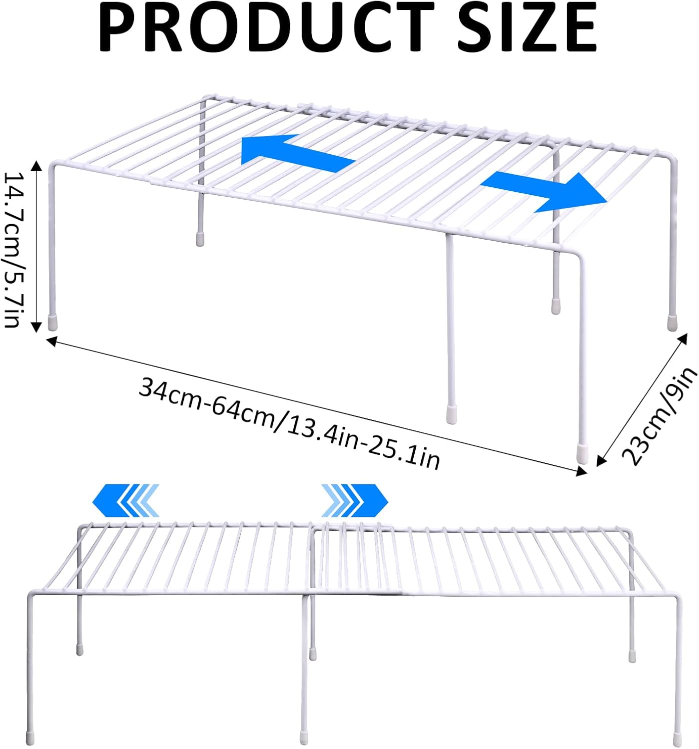 4-Pack Expandable Medium (13.4-25.1x9inch) Kitchen Organizer Rack