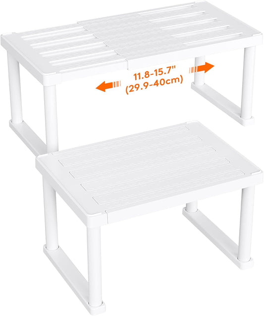 Cabinet Shelf Organiser, Expandable Countertop Kitchen Shelves