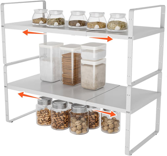 2Pack 16.5-27’’L Expandable Stackable Cabinet Shelves