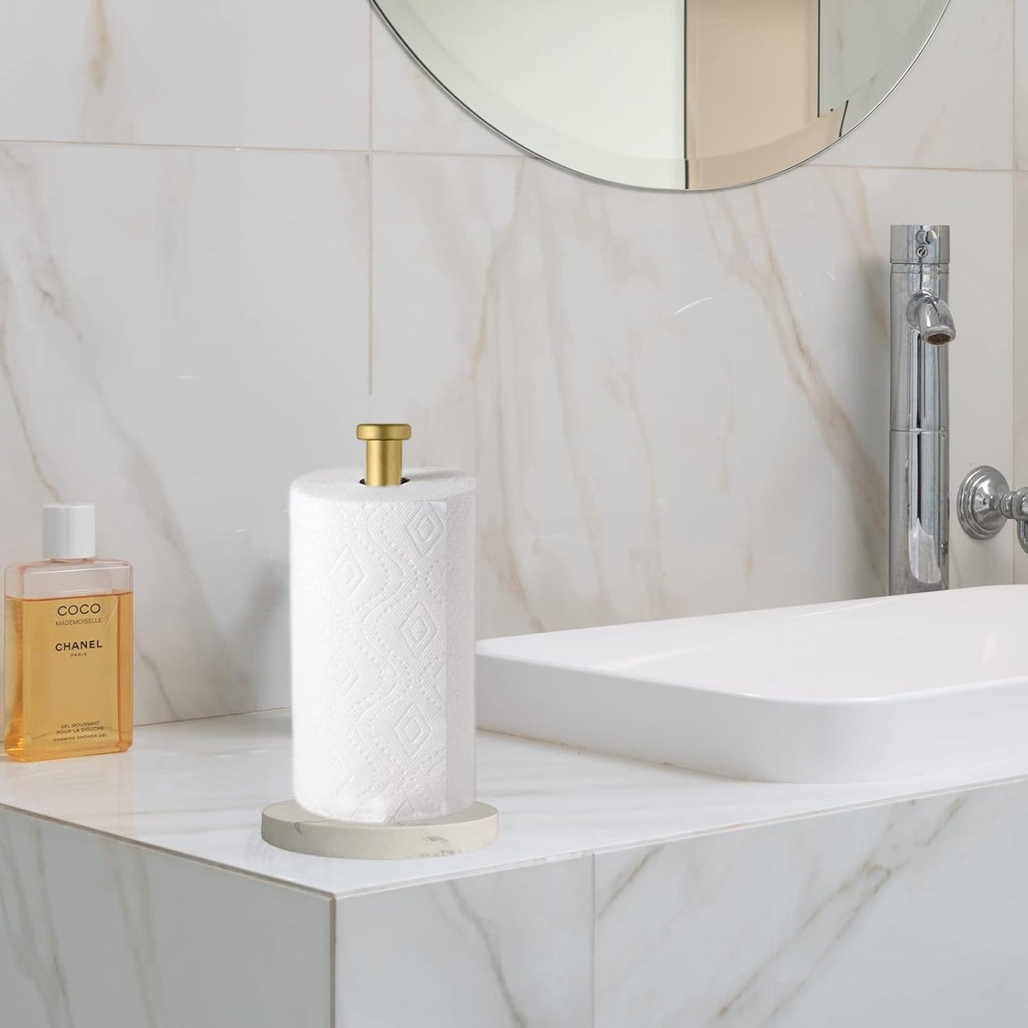 Paper Towel Holder Countertop, Standing Paper Towel Roll Holder for Kitchen Bathroom