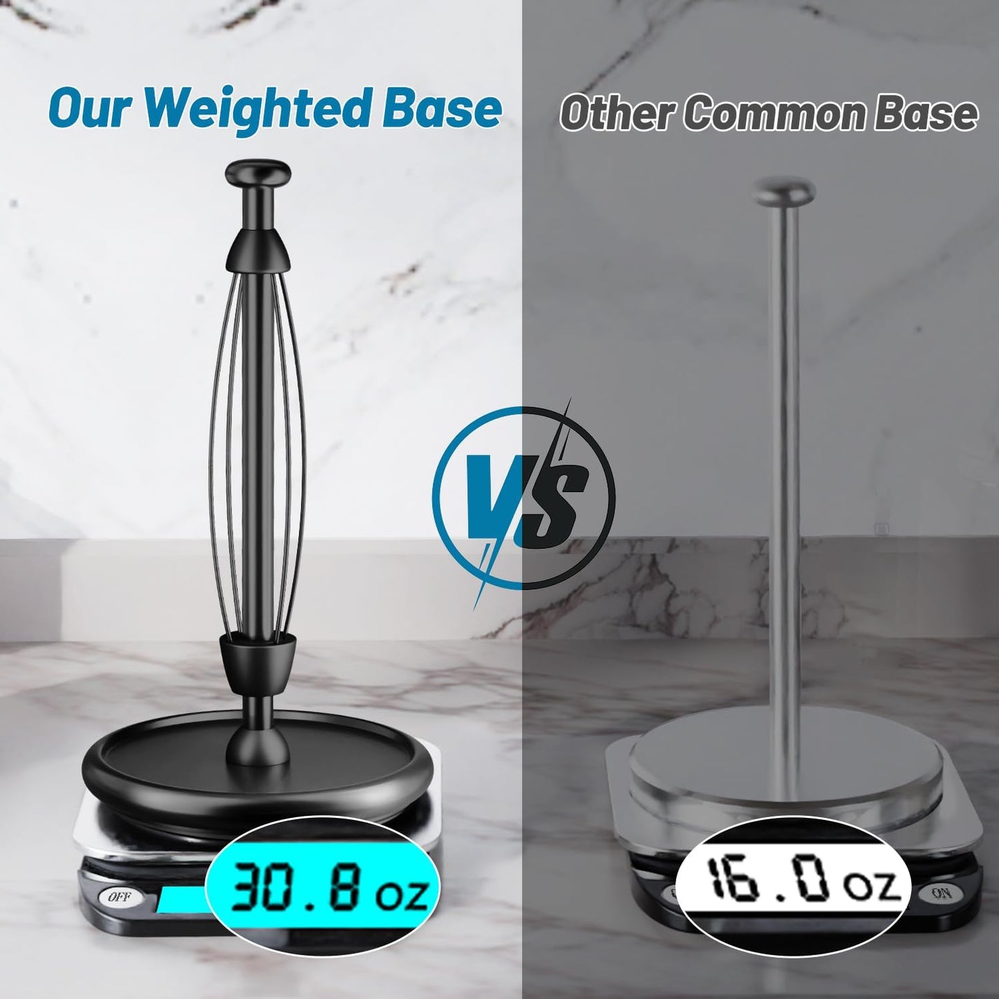 Paper Towel Holder Countertop with Weighted Base
