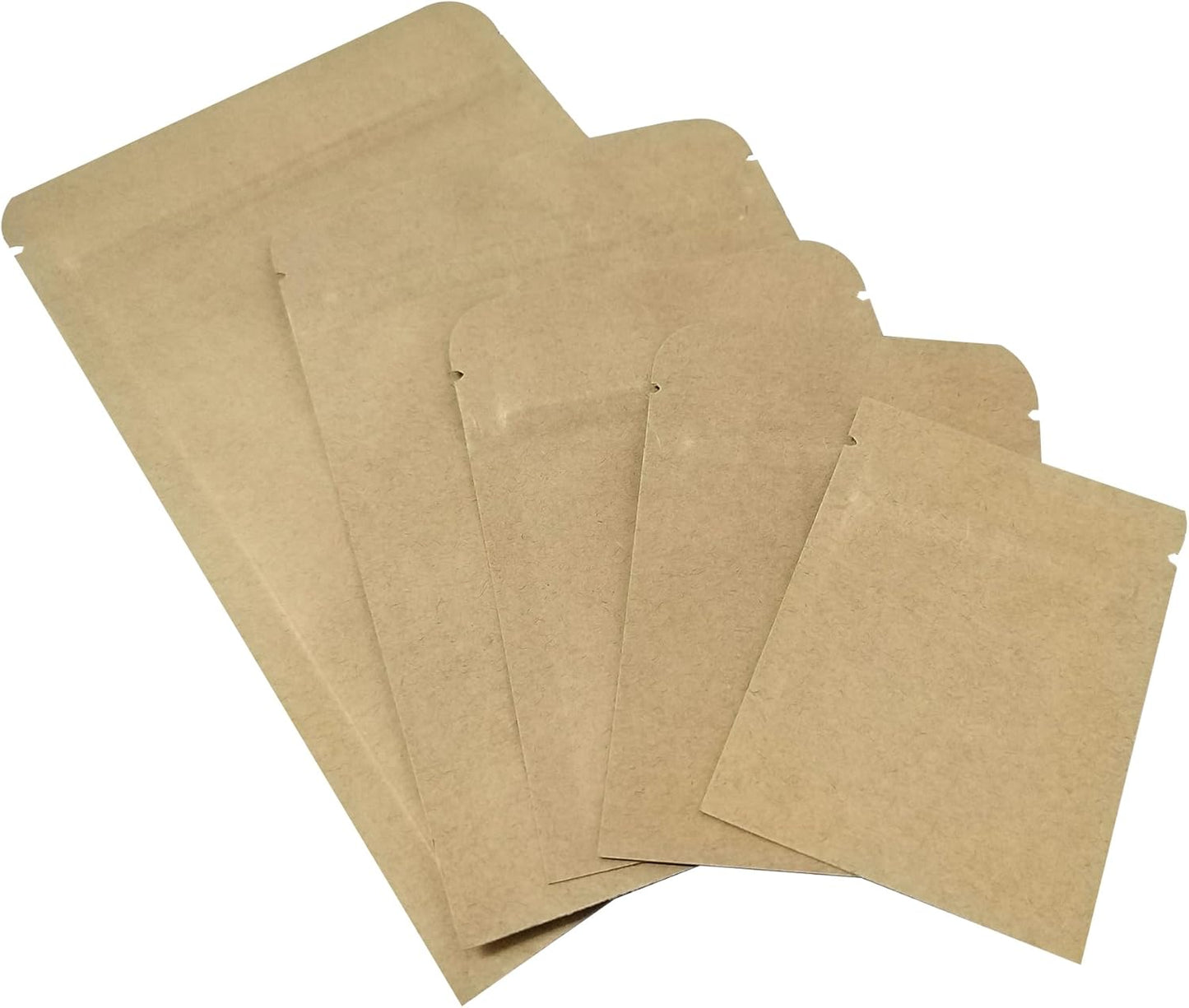 5.5mil Thickness Inner Mylar Foil Kraft Paper Resealable Bags Heat Seal Airtight Pouch for Food Self Selling Storage Supplies (50, 3.1x4.3 inch)