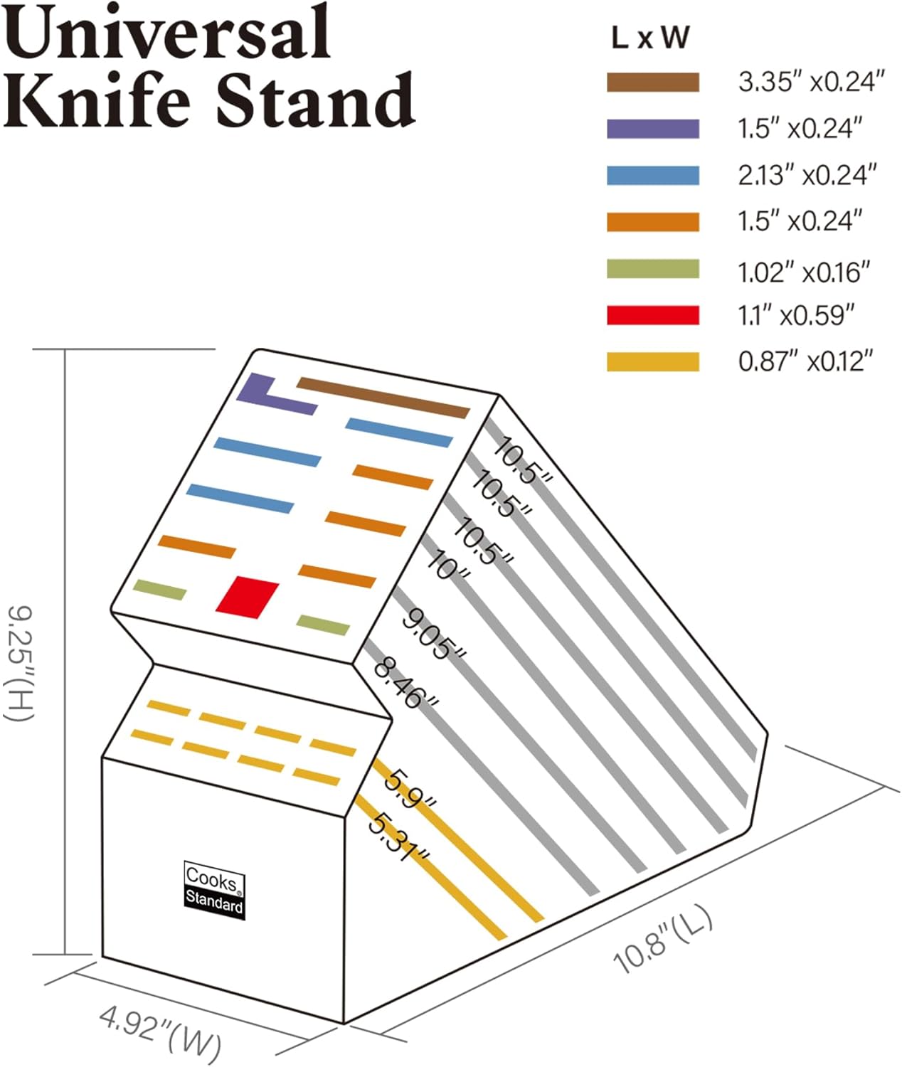 Bamboo Knife Storage Block without Knives