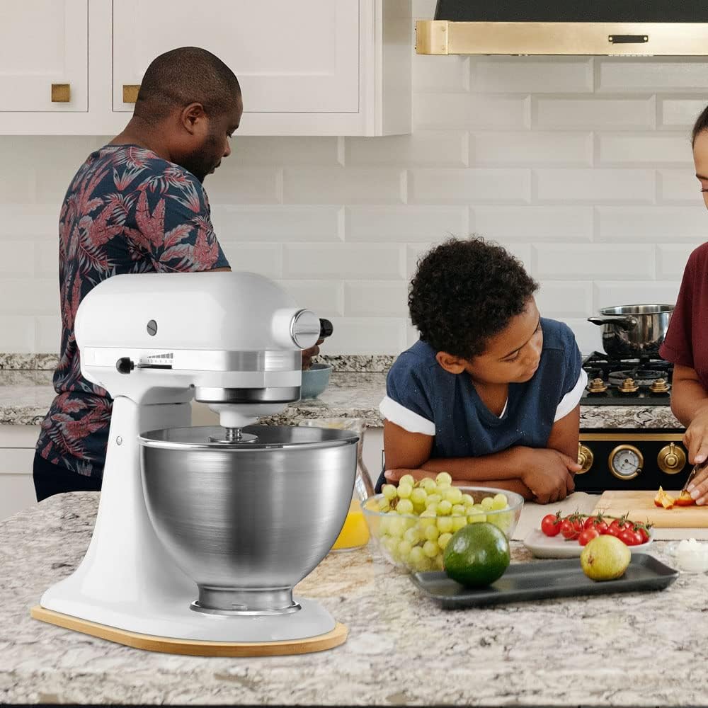 Compatible with Kitchen aid 4.5-5 Qt Bamboo Mixer Slider - Appliance Slider for Tilt Head Kitchen aid Stand Mixer Artisan, Countertop Storage Mover Sliding Tray Accessories Attachments