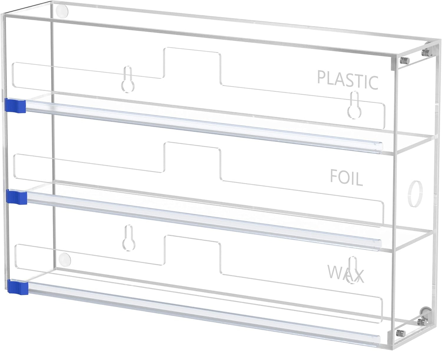 Kitchen Wrap Organizer, Foil and Plastic Wrap Organizer 3 in 1 with Sliding Cutter
