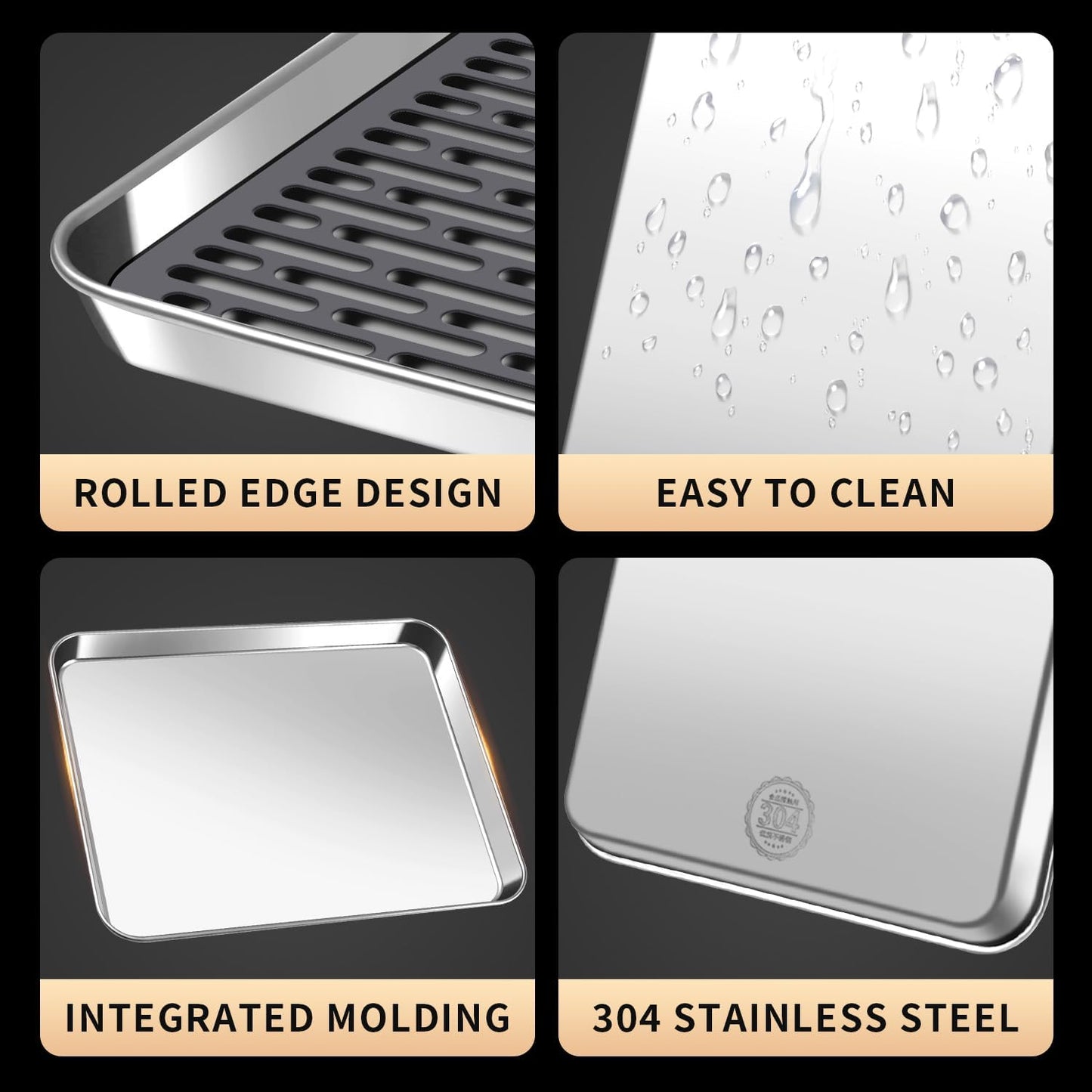 Stainless Steel Drain Tray, Cup & Dish Drying Rack