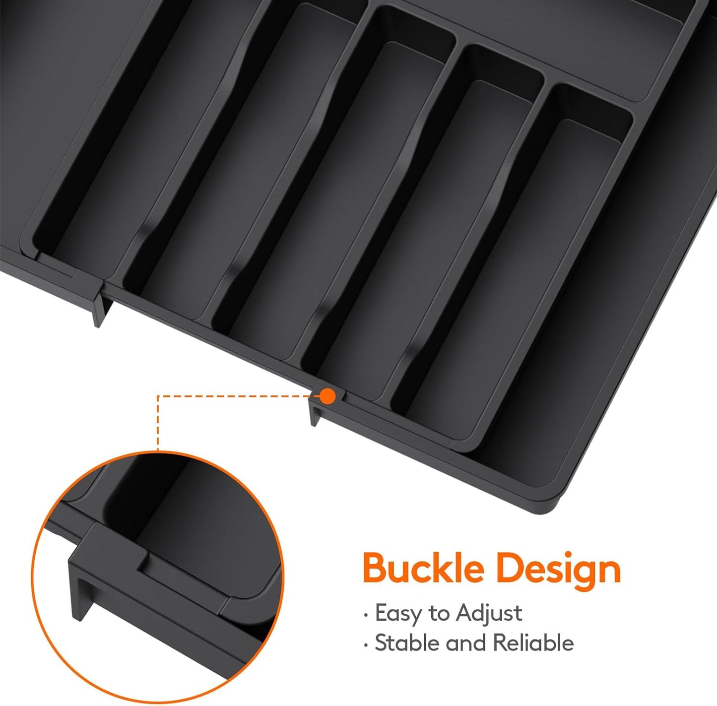 Silverware Drawer Organizer, Expandable Utensil Tray for Kitchen