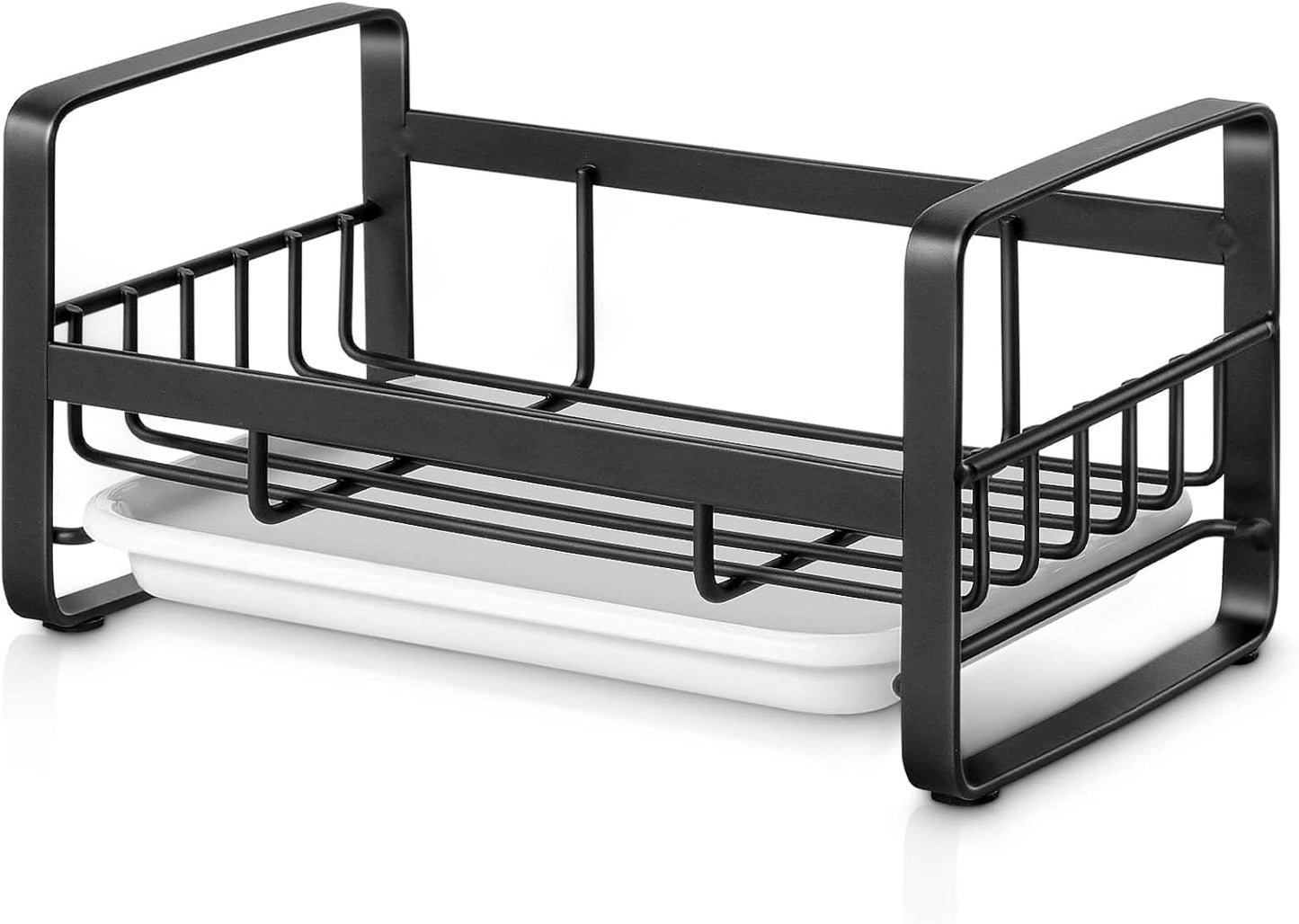 Kitchen Sink Sponge Holder, 304 Stainless Steel Kitchen Soap Dispenser Caddy Organizer