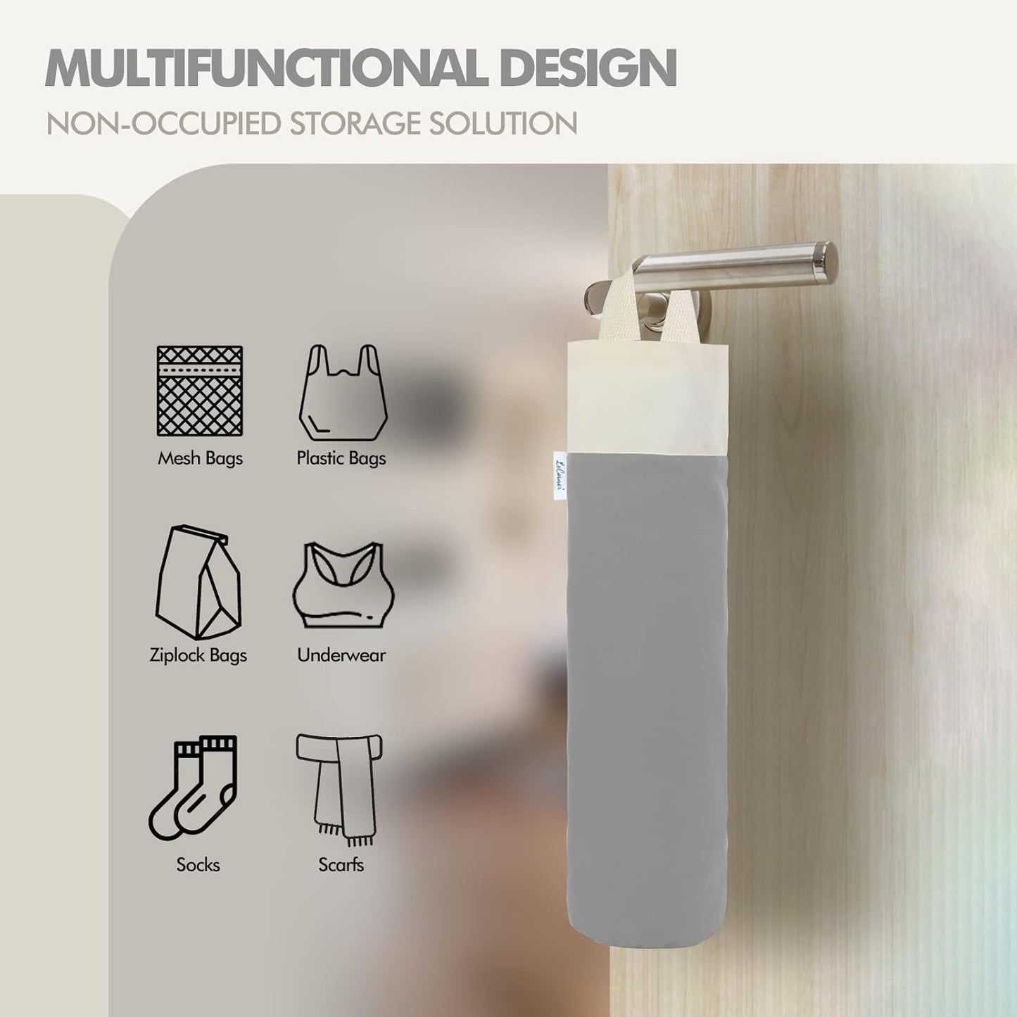 Plastic Bag Holder, Wall Mount Grocery Bag Holder for Plastic Bags Storage