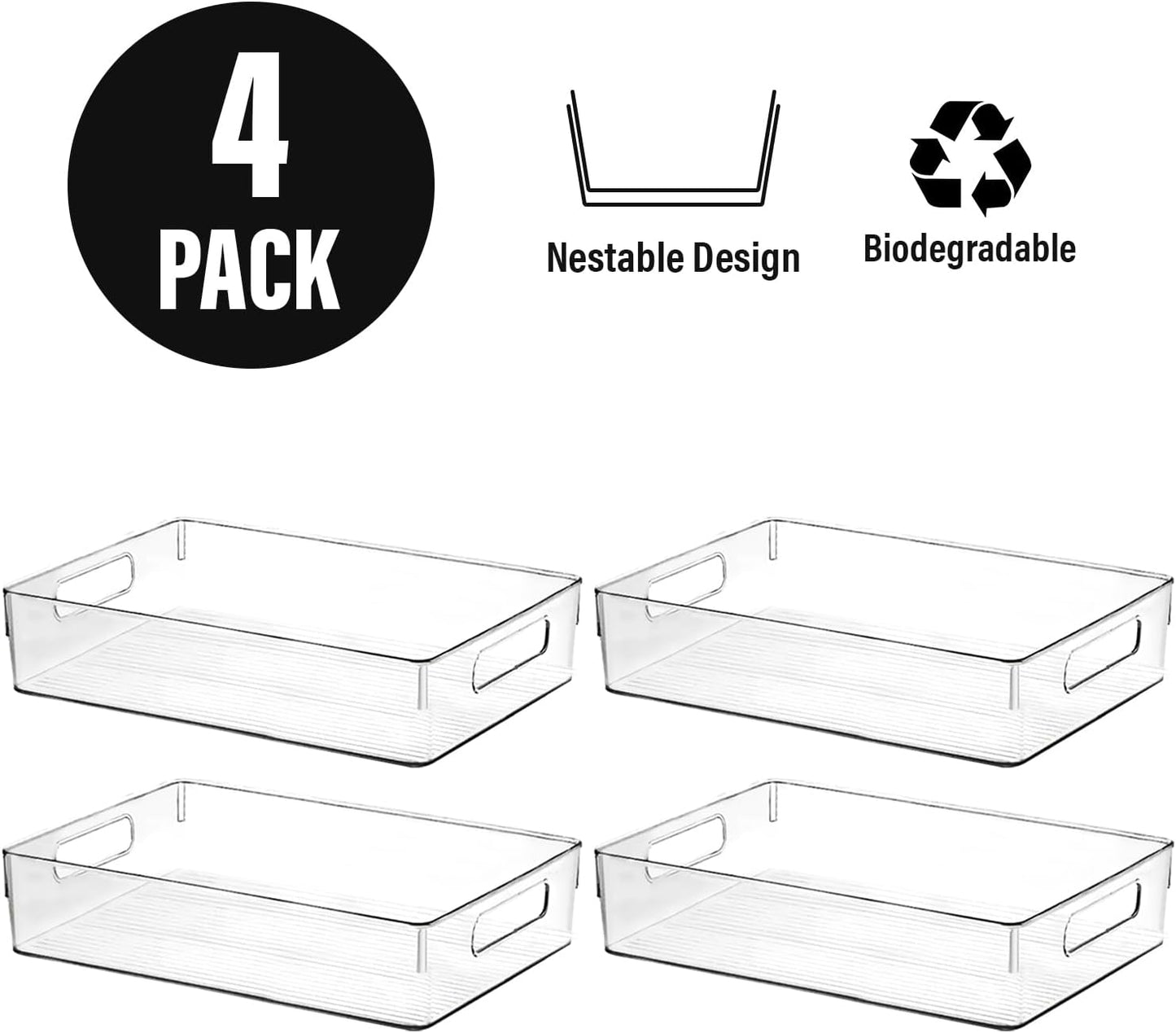 Clear Plastic Storage Bins, Pantry Organizers and Storage
