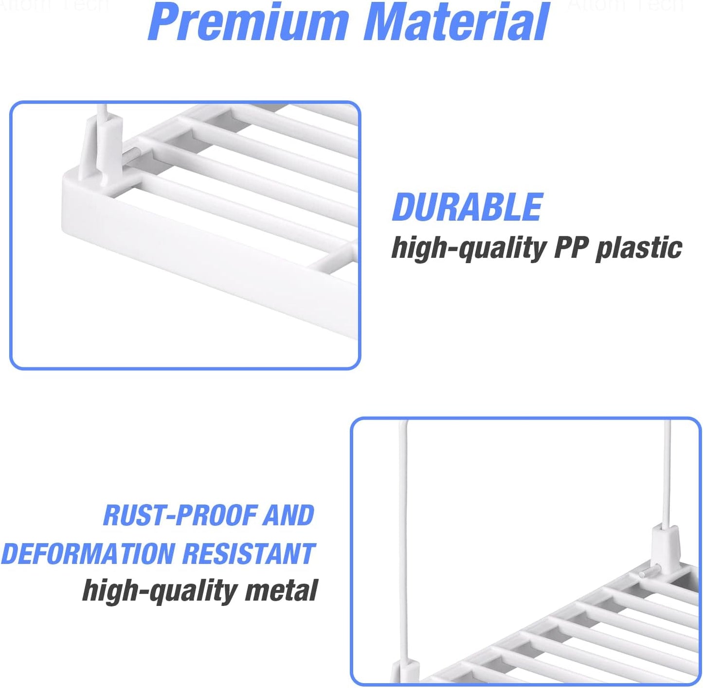 4-Pack Stackable Plastic Kitchen Storage Shelf Foldable Rack