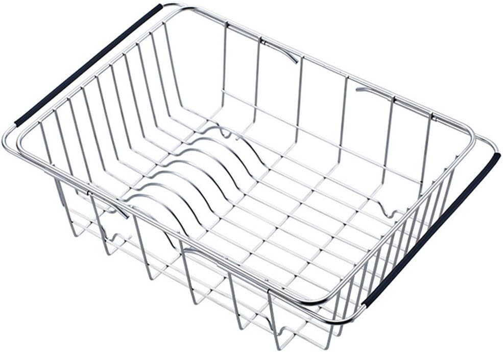Adjustable Over Sink Dish Drying Rack Stainless Steel Dish Drainer