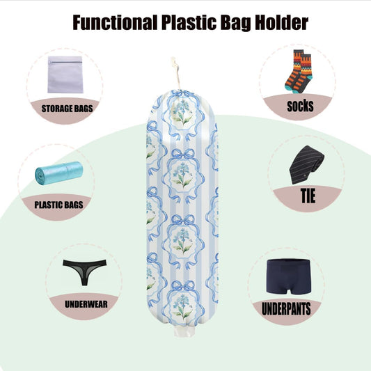 DHKG Fabric Grocery Bag Holder, 22.5 x 9 in Cotton Hanging Dispenser