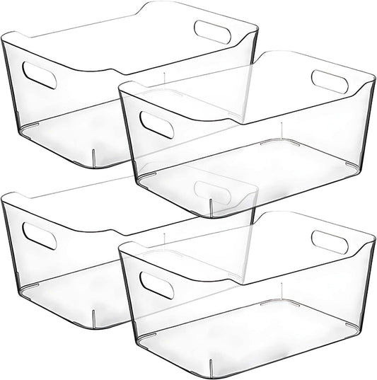 Clear Plastic Storage Bins for Kitchen Organization or Pantry Organizers and Storage