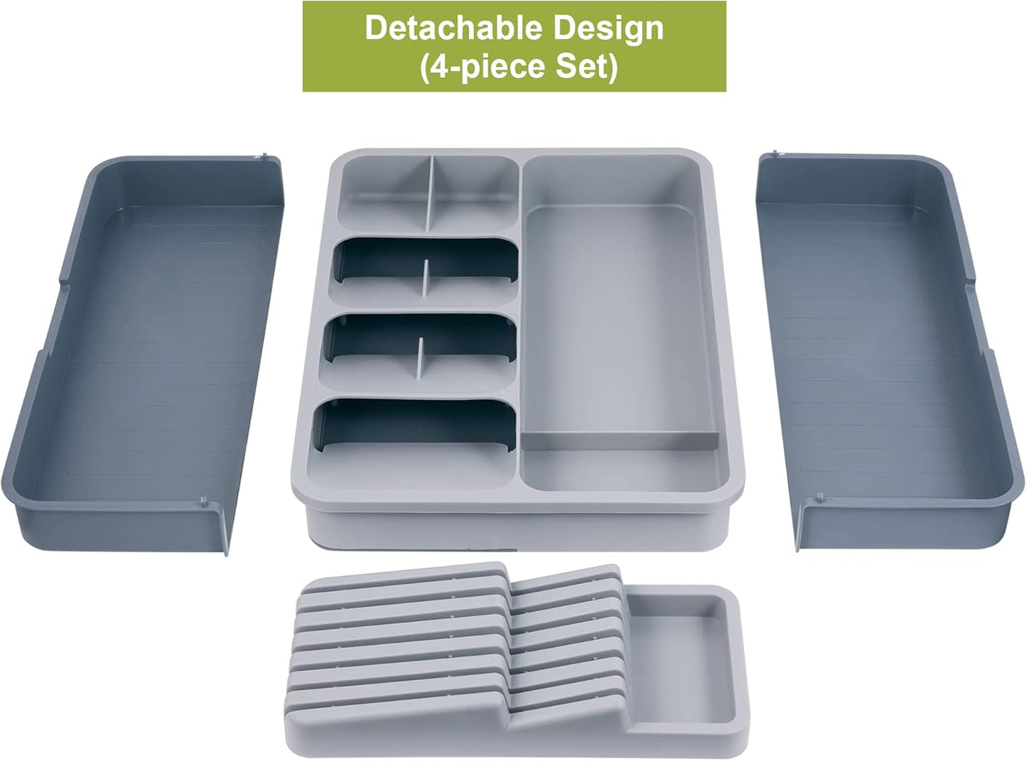 Kitchen Utensil Drawer Organizer, Removable 2-Tier Knife Holder